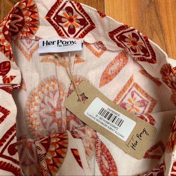 Her Pony The Label Dakota Linen Bermuda Shorts size 4 - Picture 7 of 11
